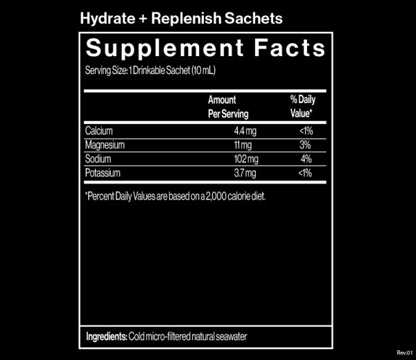 hydrate replenish sachets supplement facts