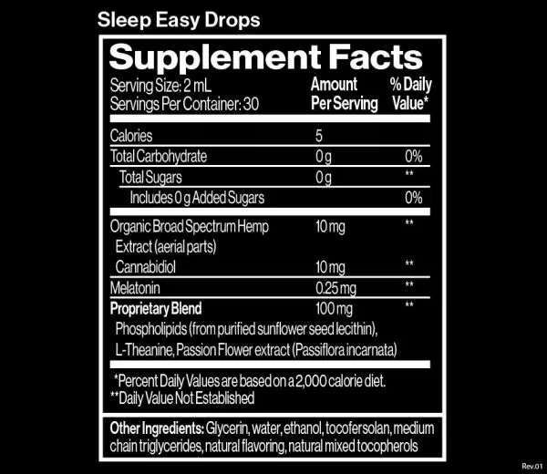 sleep easy drops supplement facts