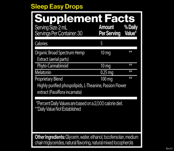 Sleep Easy Drops Supplements Facts