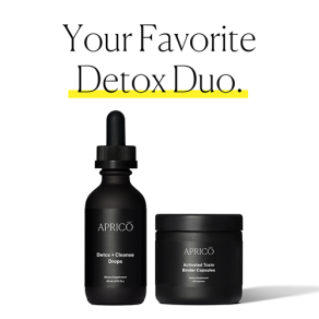 Detox Duo Detox plus Cleanse drops bottle and the activated toxin binder capsules jar