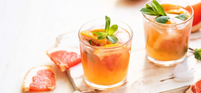 Grapefruit,Cocktails,With,Mint,And,Ice.,Cold,Summer,Citrus,Fresh